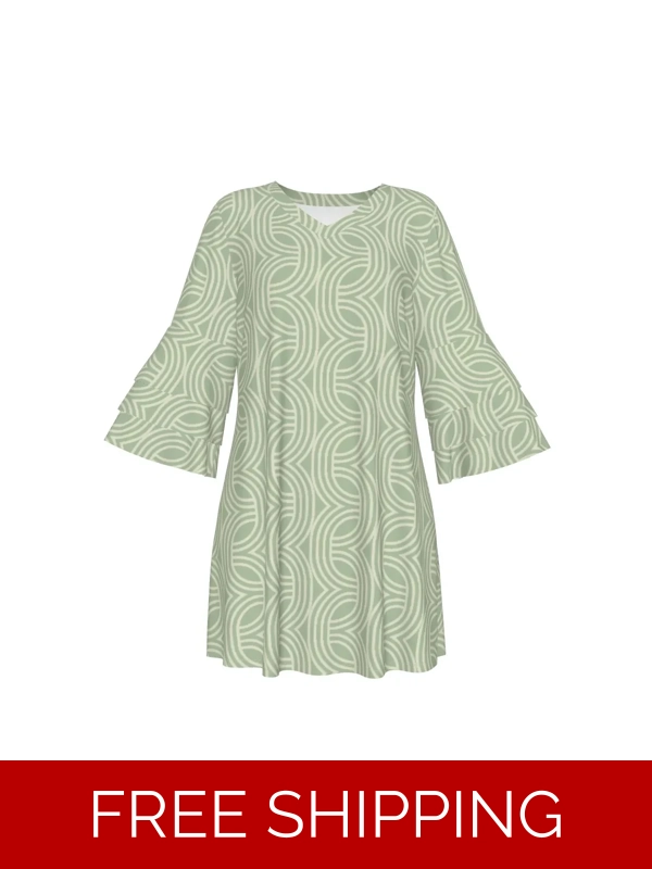 Motiff Stacked Ruffle Sleeve Dress